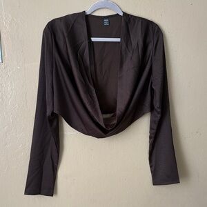Chocolate Drape Front Blouse
